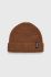 Вовняна шапка Bomboogie колір коричневий з товстого трикотажу вовна