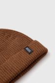 Вовняна шапка Bomboogie колір коричневий з товстого трикотажу вовна