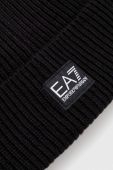 Шапка з домішкою вовни EA7 Emporio Armani колір чорний з товстого трикотажу (3629446)