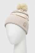 Шапка Columbia колір бежевий з товстого трикотажу (3500282)