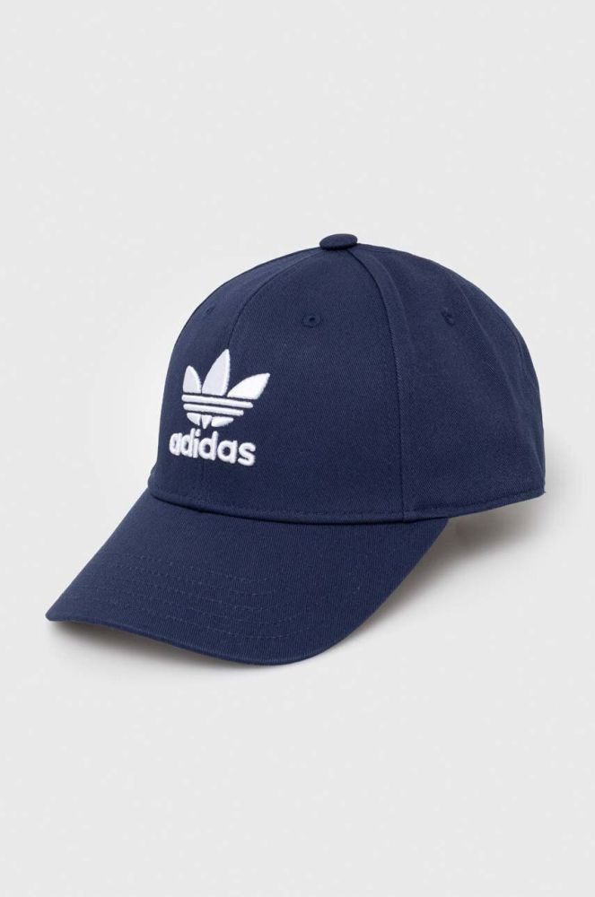 Бавовняна бейсболка adidas Originals з аплікацією колір блакитний (3550337)