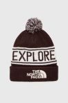 Шапка The North Face колір коричневий з товстого трикотажу (3559564) Шапка The North Face колір коричневий з товстого трикотажу (3559564)
