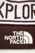 Шапка The North Face колір коричневий з товстого трикотажу (3559564)