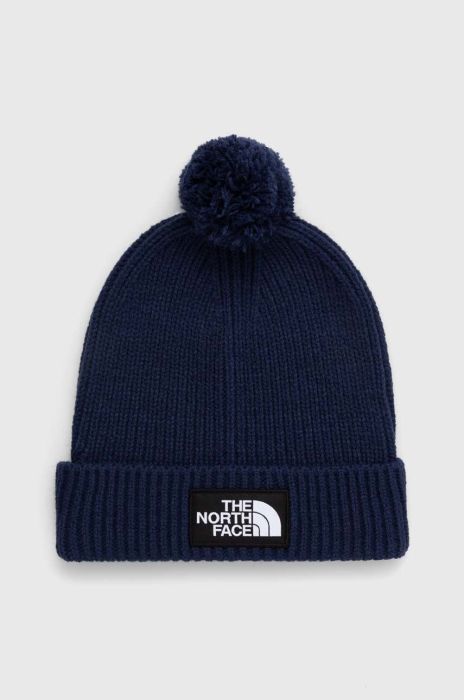 Шапка The North Face колір синій з товстого трикотажу (3597601)