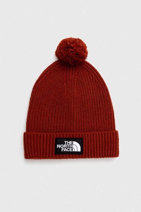 Шапка The North Face колір бордовий з товстого трикотажу (3597602)