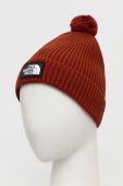 Шапка The North Face колір бордовий з товстого трикотажу (3597602)