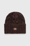 Шапка Dickies колір коричневий з товстого трикотажу Шапка Dickies колір коричневий з товстого трикотажу