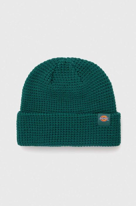 Шапка Dickies колір зелений з тонкого трикотажу