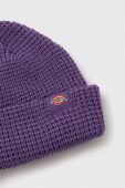 Шапка Dickies колір фіолетовий з товстого трикотажу