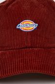 Вельветова кепка Dickies колір бордовий однотонна