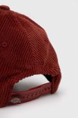 Вельветова кепка Dickies колір бордовий однотонна