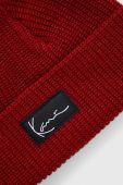 Шапка Karl Kani колір бордовий з товстого трикотажу