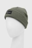Шапка Karl Kani колір зелений з товстого трикотажу