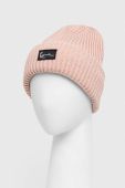Шапка Karl Kani колір рожевий з товстого трикотажу