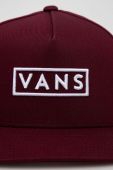 Бавовняна бейсболка Vans колір бордовий з аплікацією