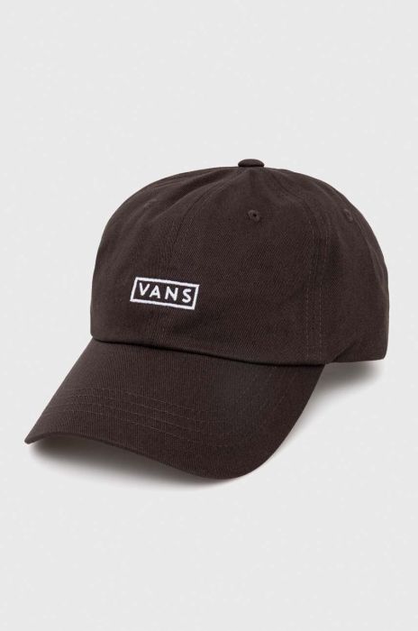 Бавовняна бейсболка Vans колір коричневий з принтом