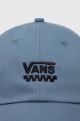 Бавовняна бейсболка Vans з аплікацією колір блакитний (3379159)