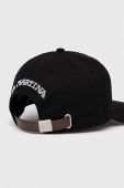 Бавовняна бейсболка La Martina колір чорний з аплікацією (3640990)