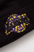 Шапка New Era колір чорний з товстого трикотажу LOS ANGELES LAKERS (3540137)