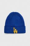 Шапка New Era з товстого трикотажу LOS ANGELES DODGERS колір блакитний Шапка New Era з товстого трикотажу LOS ANGELES DODGERS колір блакитний