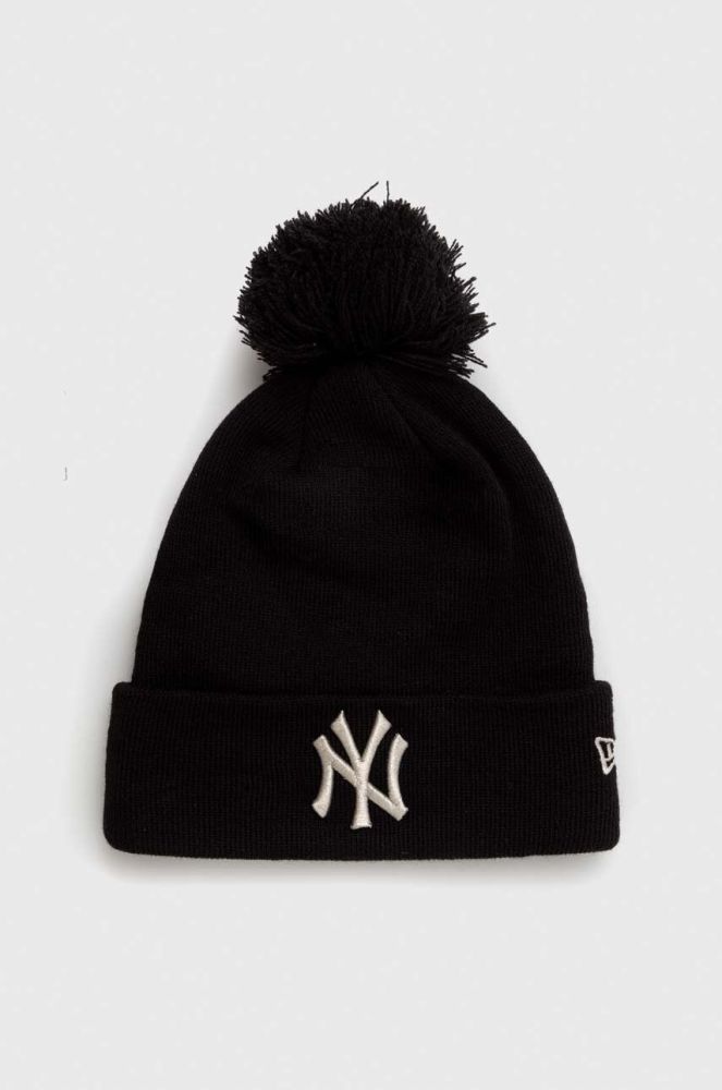 Шапка New Era колір чорний з товстого трикотажу NEW YORK YANKEES (3544252)