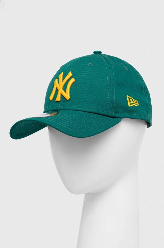 Бавовняна бейсболка New Era колір зелений з аплікацією NEW YORK YANKEES (3540377)