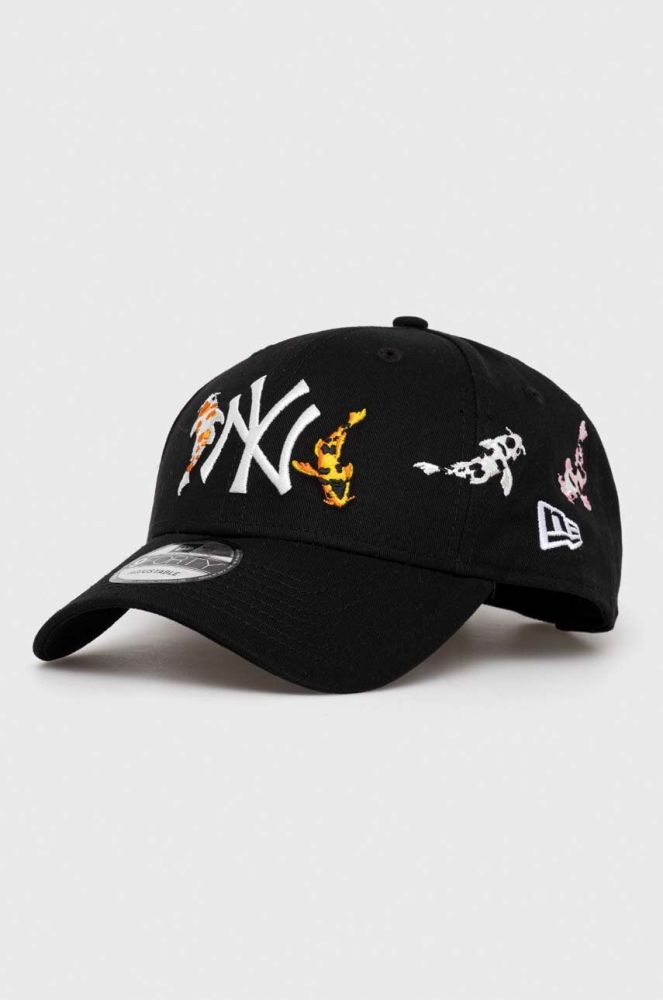 Бавовняна бейсболка New Era колір чорний з аплікацією NEW YORK YANKEES (3543797)