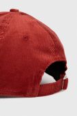 Вельветова кепка New Era колір червоний з аплікацією