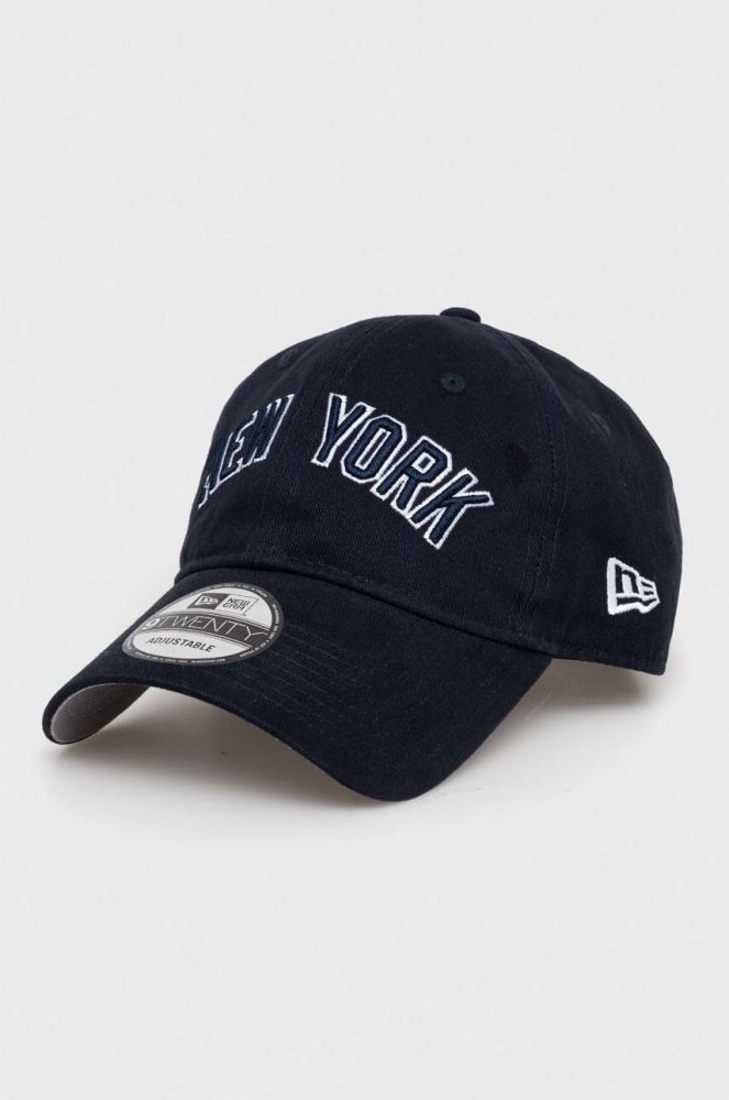 Бавовняна бейсболка New Era колір синій з аплікацією NEW YORK YANKEES (3552997)