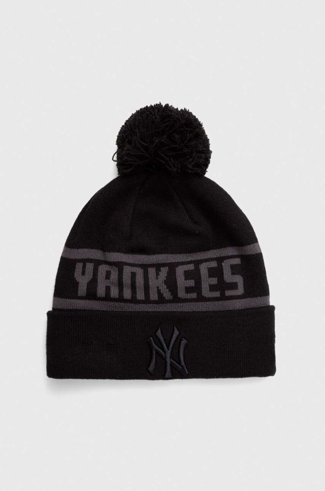 Шапка New Era колір чорний з товстого трикотажу NEW YORK YANKEES (3539587)