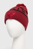 Шапка New Era колір бордовий з товстого трикотажу CHICAGO BULLS