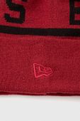 Шапка New Era колір бордовий з товстого трикотажу CHICAGO BULLS
