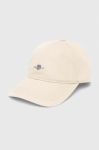 Бавовняна бейсболка Gant колір бежевий з аплікацією (3372658)