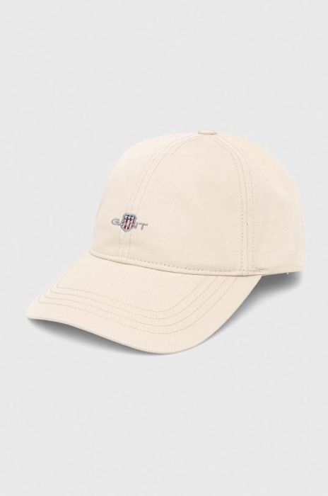 Бавовняна бейсболка Gant колір бежевий з аплікацією (3372658)