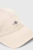 Бавовняна бейсболка Gant колір бежевий з аплікацією (3372658)