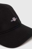 Бавовняна бейсболка Gant колір чорний з аплікацією (3372662)