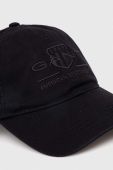 Бавовняна бейсболка Gant колір чорний з аплікацією (3372664)