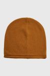 Шапка з домішкою вовни United Colors of Benetton колір коричневий з тонкого трикотажу Шапка з домішкою вовни United Colors of Benetton колір коричневий з тонкого трикотажу