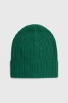 Вовняна шапка United Colors of Benetton колір зелений з тонкого трикотажу вовна (3537652) Вовняна шапка United Colors of Benetton колір зелений з тонкого трикотажу вовна (3537652)