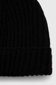 Вовняна шапка United Colors of Benetton колір чорний з тонкого трикотажу вовна