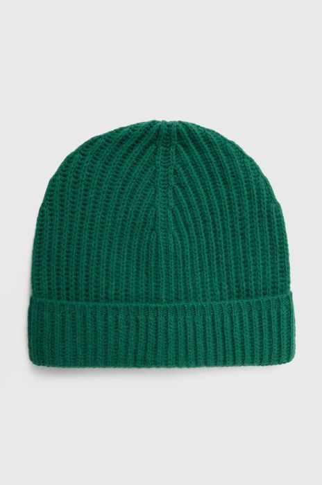 Вовняна шапка United Colors of Benetton колір зелений з тонкого трикотажу вовна (3537659)