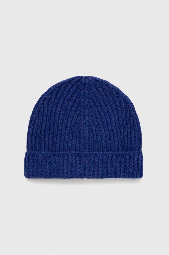 Вовняна шапка United Colors of Benetton колір синій вовна (3537663)