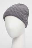 Вовняна шапка United Colors of Benetton колір сірий з тонкого трикотажу вовна (3550353)