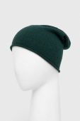Шапка з домішкою вовни United Colors of Benetton колір зелений з тонкого трикотажу