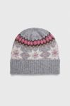Вовняна шапка United Colors of Benetton колір сірий з тонкого трикотажу вовна Вовняна шапка United Colors of Benetton колір сірий з тонкого трикотажу вовна
