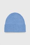 Шапка з домішкою вовни Sisley з тонкого трикотажу колір блакитний Шапка з домішкою вовни Sisley з тонкого трикотажу колір блакитний