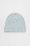 Шапка з домішкою вовни Sisley колір бірюзовий з тонкого трикотажу Шапка з домішкою вовни Sisley колір бірюзовий з тонкого трикотажу