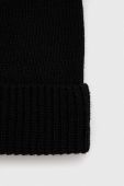 Шапка з домішкою вовни Sisley колір чорний з тонкого трикотажу (3601869)