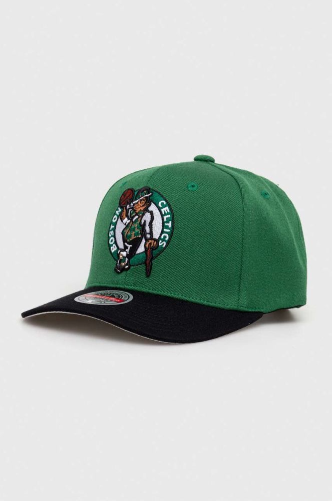 Кепка з домішкою вовни Mitchell&Ness BOSTON CELTICS колір зелений візерунок