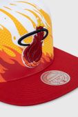 Бавовняна бейсболка Mitchell&Ness MIAMI HEAT колір білий візерунок
